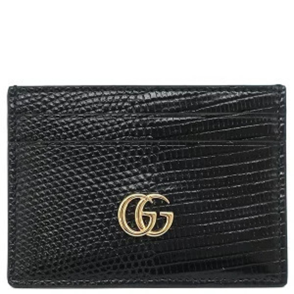 Gucci GG Marmont Leather Card Case Wallet Black Business Pass